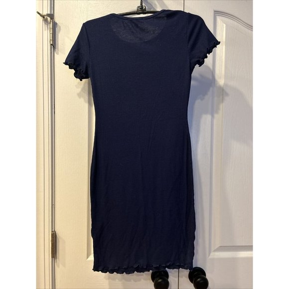 Sincerely Jules Dress Size Small Navy Blue Cap Sleeve Dream Achieve Stretch - Picture 3 of 3